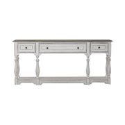 Magnolia Manor 72 Inch Hall Console Table in Antique White Base w/ Weathered Bark Tops image