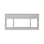 Magnolia Manor 72 Inch Hall Console Table in Antique White Base w/ Weathered Bark Tops image