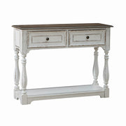 Magnolia Manor Hall Console in Antique White & Weathered Bark EST SHIP TIME APPX 4 WEEKS image