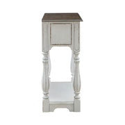 Magnolia Manor Hall Console in Antique White & Weathered Bark EST SHIP TIME APPX 4 WEEKS image