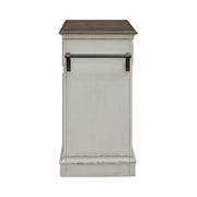 Magnolia Manor Bar Cart in Antique White & Weathered Bark EST SHIP TIME APPX 4 WEEKS image