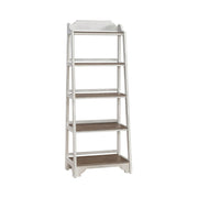 Magnolia Manor Leaning Pier Bookcase in Antique White & Weathered Bark image