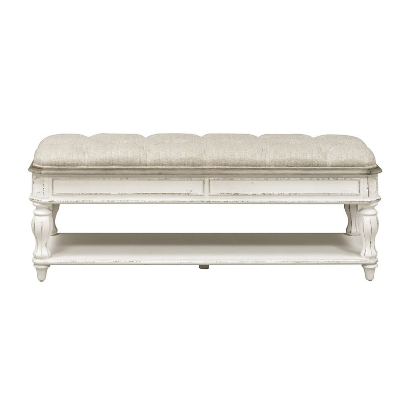 Magnolia Manor Bed Bench in Antique White image