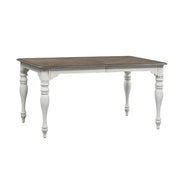 Magnolia Manor Leg Table in Antique White Base w/ Weathered Bark Tops image