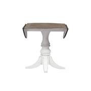 Magnolia Manor Drop Leaf Table in Antique White Base w/ Weathered Bark Tops image