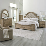 Magnolia Manor King Uph Bed, Dresser & Mirror, Chest, Night Stand image