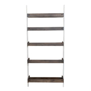 Farmhouse Leaning Bookcase in White/Oak image