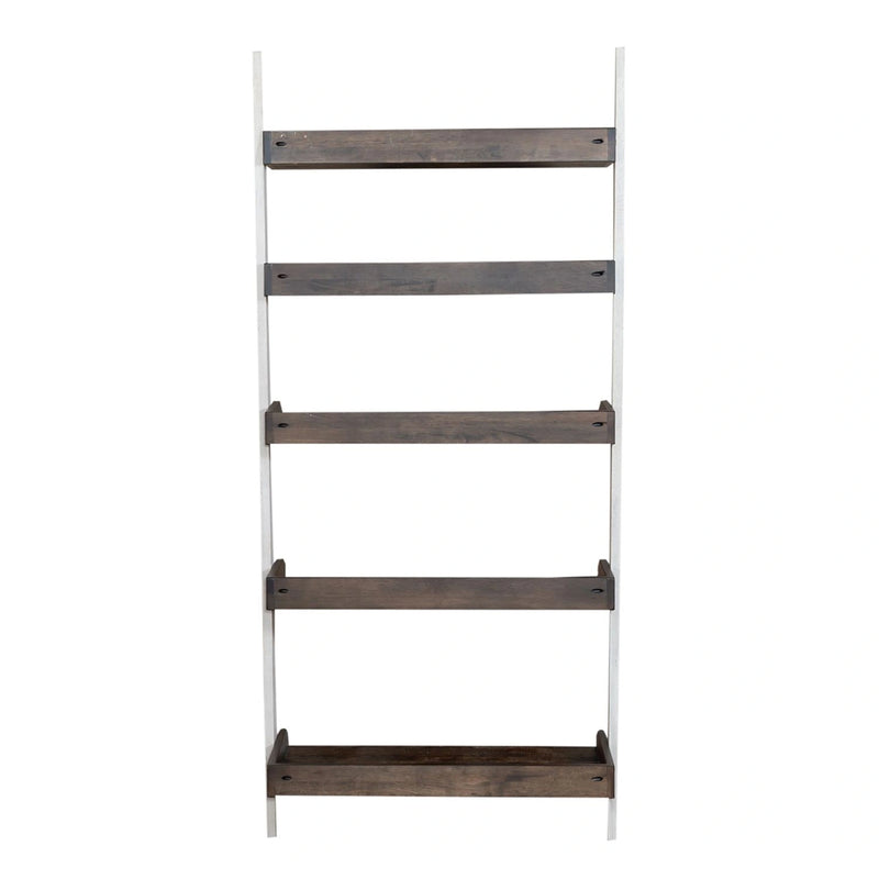 Farmhouse Leaning Bookcase in White/Oak image