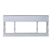 Magnolia Manor 72 Inch Hall Console Table in Antique White Base w/ Weathered Bark Tops image