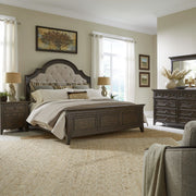 Paradise Valley King Uph Bed, Dresser & Mirror, Night Stand image