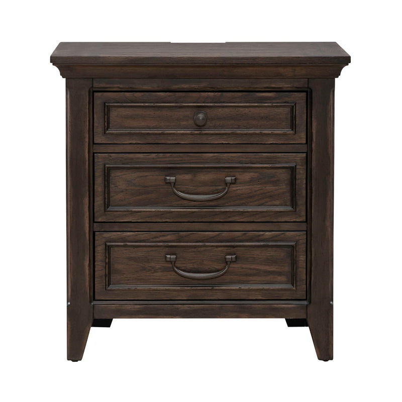 Paradise Valley Nightstand with Charging Station in Saddle Brown image