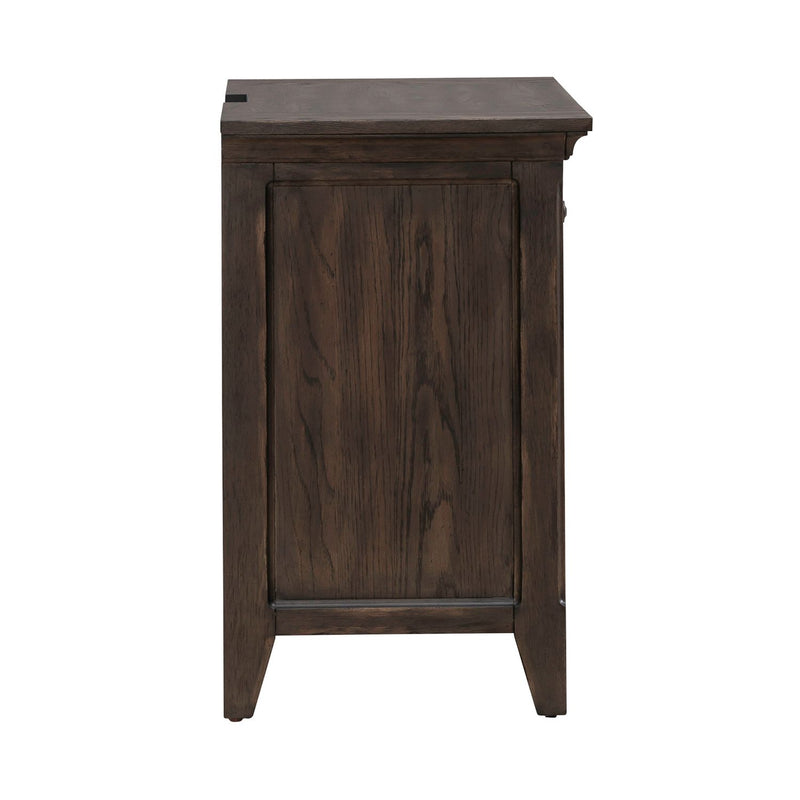 Paradise Valley Nightstand with Charging Station in Saddle Brown image
