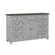 River Place 9 Drawer Dresser in Riverstone White and Tobacco image