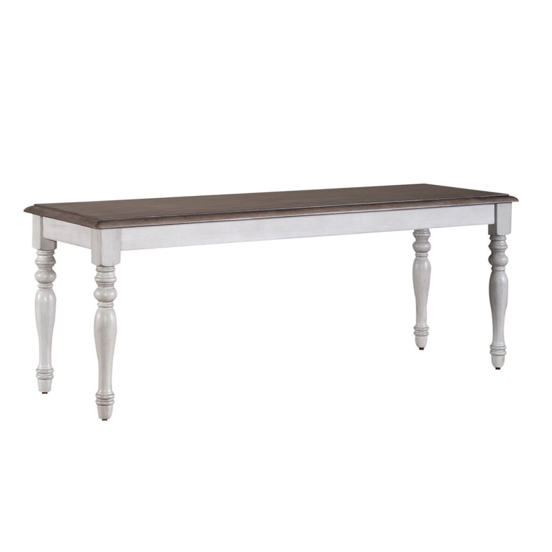 Ocean Isle Bench (RTA) in Antique White with Weathered Pine image