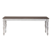 Ocean Isle Bench (RTA) in Antique White with Weathered Pine image