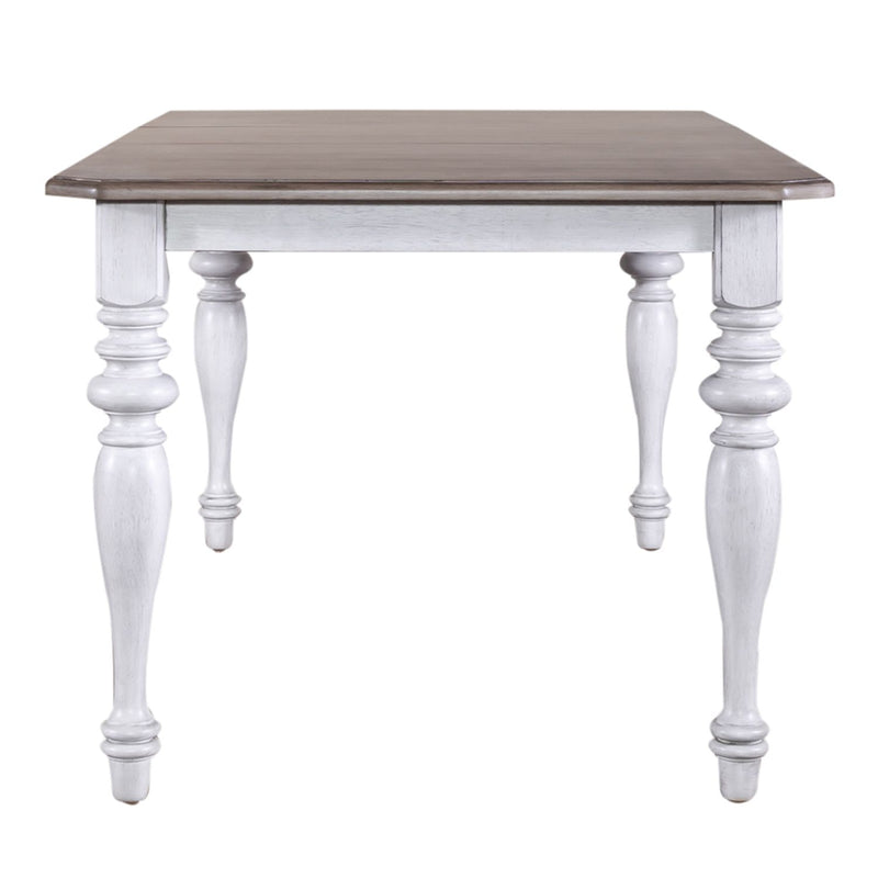 Ocean Isle Rectangular Leg Table in Antique White with Weathered Pine image