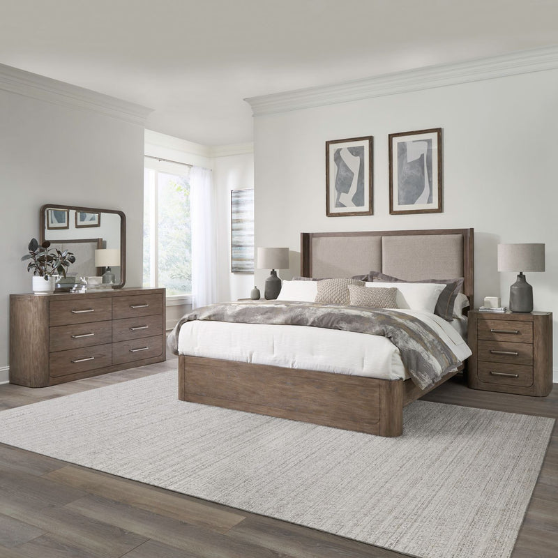South Bend King California Shelter Bed, Dresser & Mirror, Night Stand image