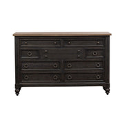 Americana Farmhouse 9 Drawer Dresser in Black image