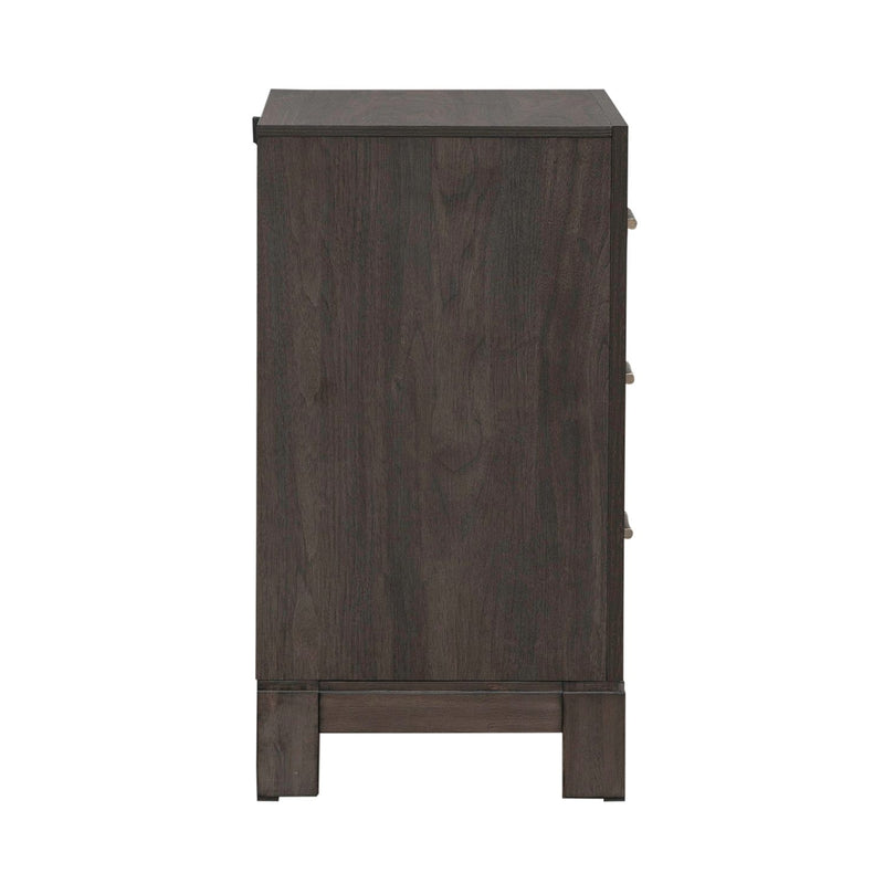 Modern Edge Nightstand w/ Charging Station in Caffe image
