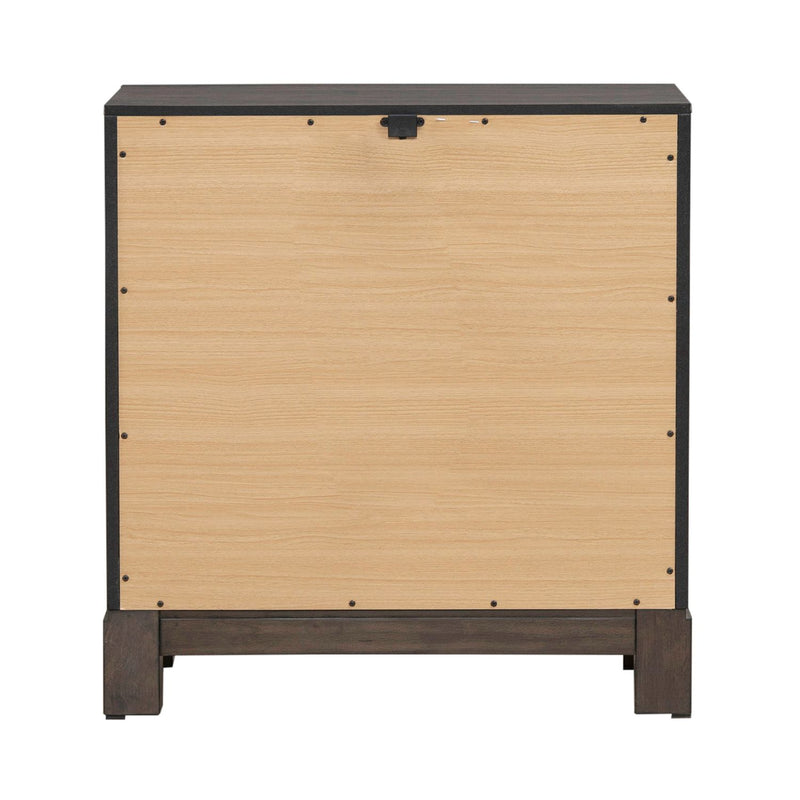 Modern Edge Nightstand w/ Charging Station in Caffe