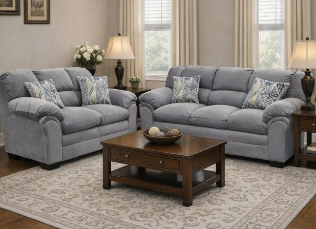 Melon Cloud Gray Sofa & Loveseat