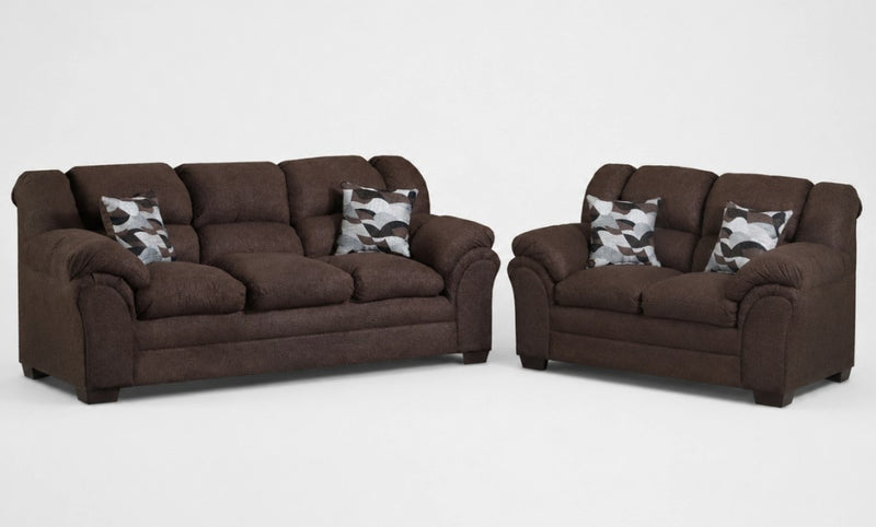 Louisa Chocolate Sofa & Loveseat