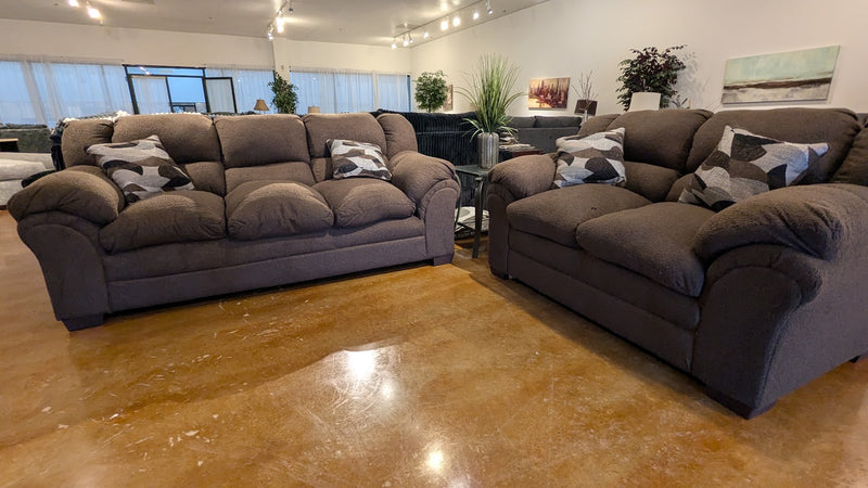 Louisa Chocolate Sofa & Loveseat