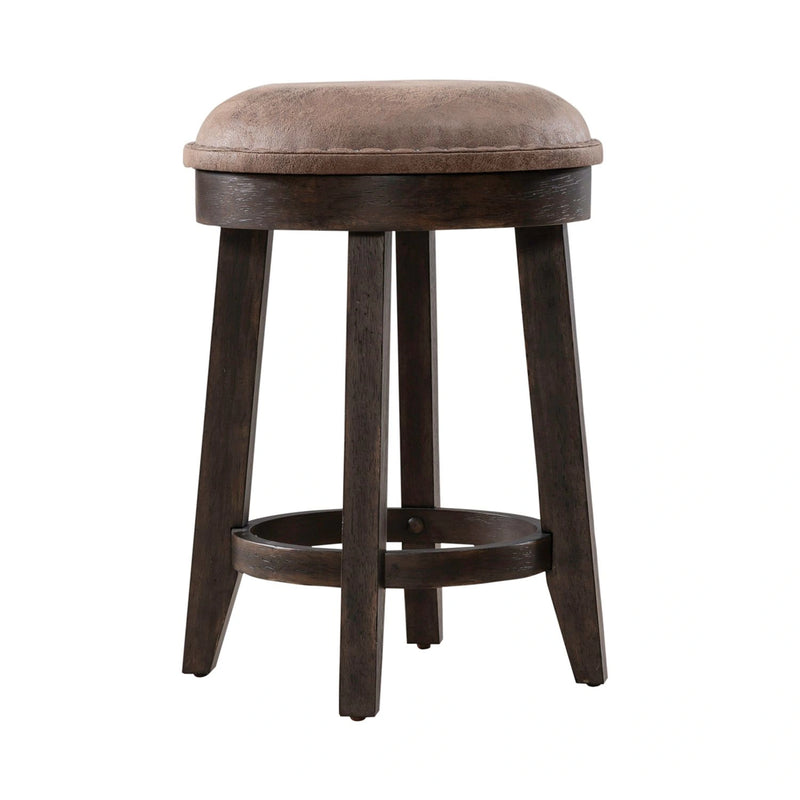 Paradise Valley Upholstered Console Stool (RTA) in Saddle Brown image
