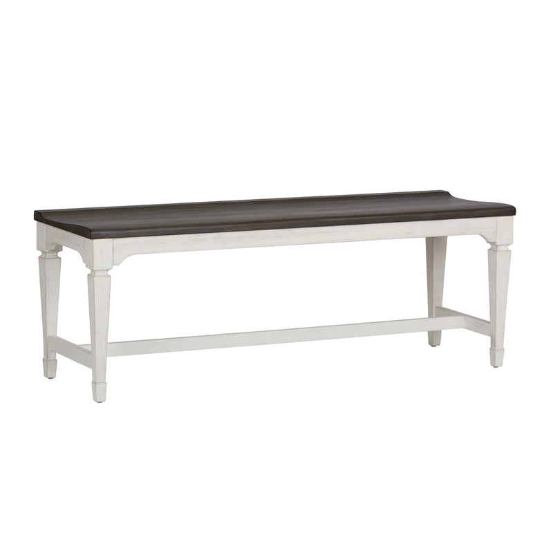Allyson Park Wood Seat Bench in Wirebrushed White image