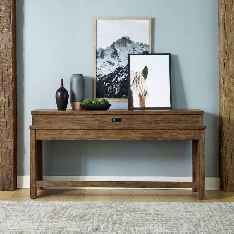 Pinebrook Ridge Console Bar Table in Weathered Toffee image