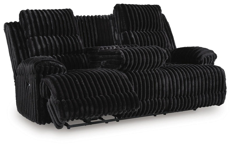 Technique Power Reclining Sofa with Drop Down Table