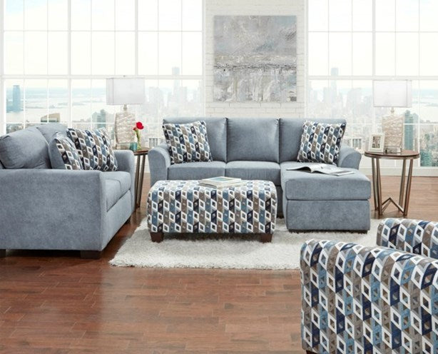 Anna Blue Sofa Chaise