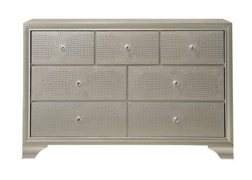 Crown Mark Lyssa 6 Drawer Dresser in Embossed Crocodile Pattern image