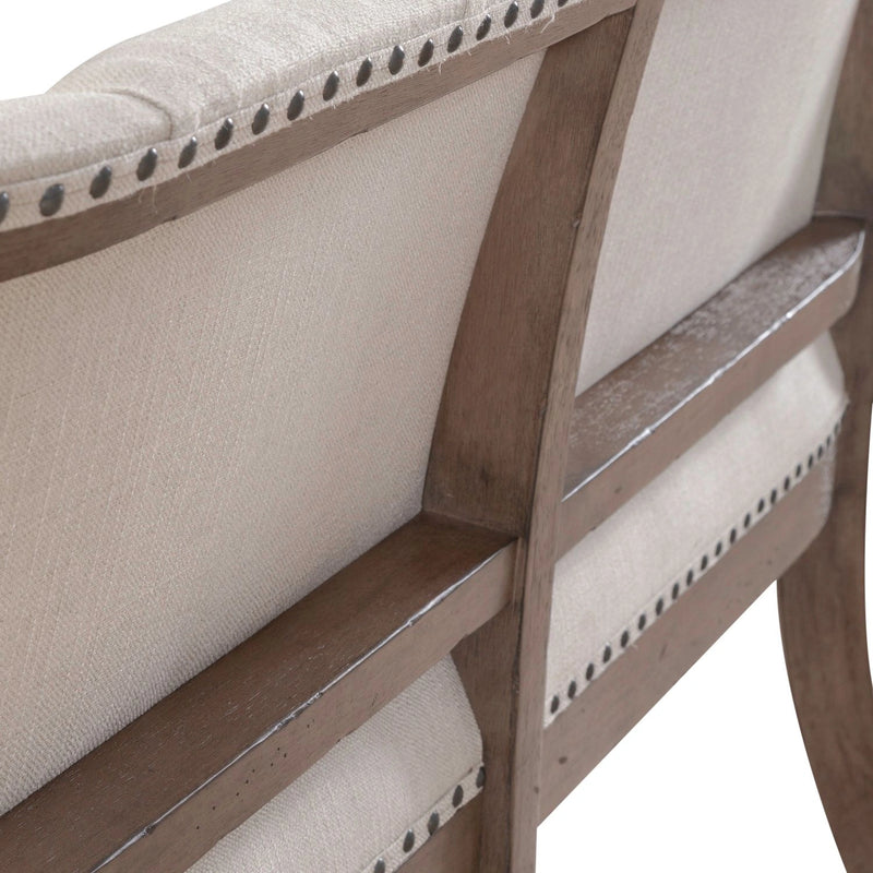Americana Farmhouse Uph Shelter Dining Bench in Dusty Taupe & Black image