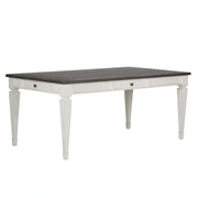 Allyson Park Rectangular Leg Table in White with Charcoal image
