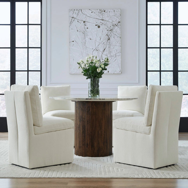 Accent Dining Accent Dining Chair w/ Casters - Ivory image