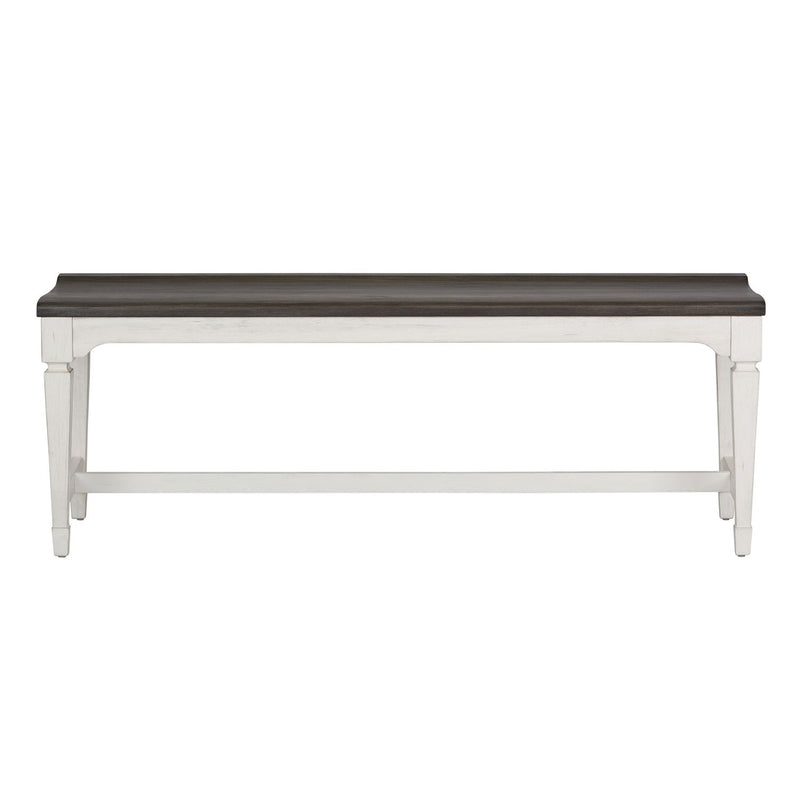 Allyson Park Wood Seat Bench in Wirebrushed White image