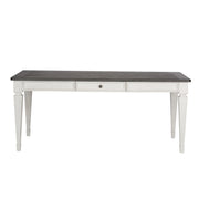 Allyson Park Rectangular Leg Table in White with Charcoal image
