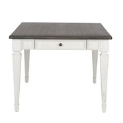 Allyson Park Rectangular Leg Table in White with Charcoal image