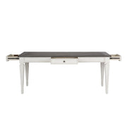 Allyson Park Rectangular Leg Table in White with Charcoal image