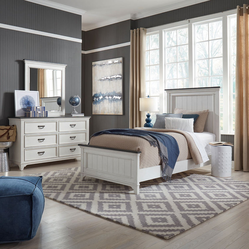 Allyson Park Twin Panel Bed, Dresser & Mirror image