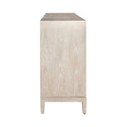 Kinsley 4 Door Accent Cabinet in Washed Taupe & Silver Champagne EST SHIP TIME APPX 4 WEEKS image