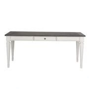 Allyson Park Rectangular Leg Table in White with Charcoal image