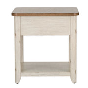 Farmhouse Reimagined End Table with Basket in Antique White image