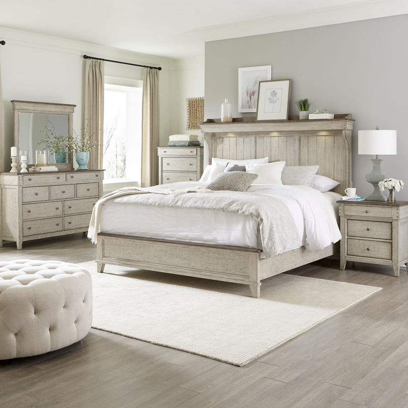 Ivy Hollow King California Mantle Bed, Dresser & Mirror, Chest, Night Stand image