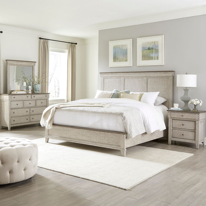 Ivy Hollow King California Panel Bed, Dresser & Mirror, Night Stand image