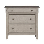 Ivy Hollow 3 Drawer Bedside Chest w/ Charging Station in Weathered Linen image