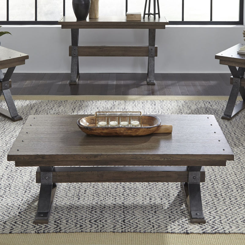 Sonoma Road Rectangular Cocktail Table in Weathered Beaten Bark image