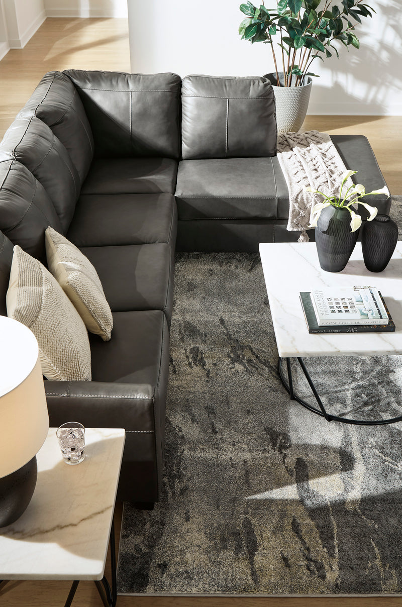 Valderno Fog Leather Sectional