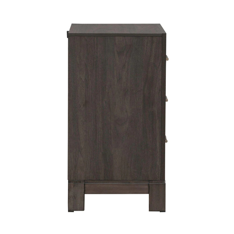Modern Edge Nightstand w/ Charging Station in Caffe image